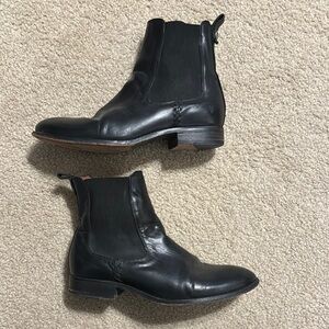 Black Leather Chelsea Boots